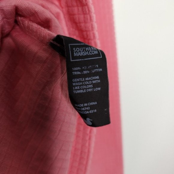 Southern Marsh Fieldtec Pink Blue Long Sleeve Waffle Fleece Pullover Mens Medium - Picture 4 of 6